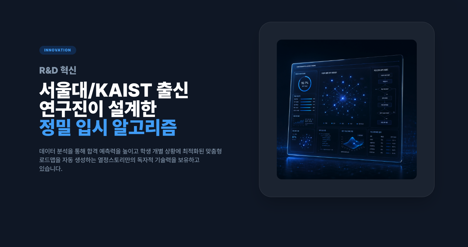 서울대·KAIST 출신 연구진이 설계한 정밀 입시 알고리즘 R&D 혁신 소개